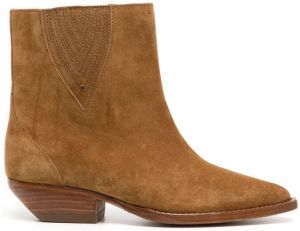 IRO suede pointed-toe ankle boots Brown