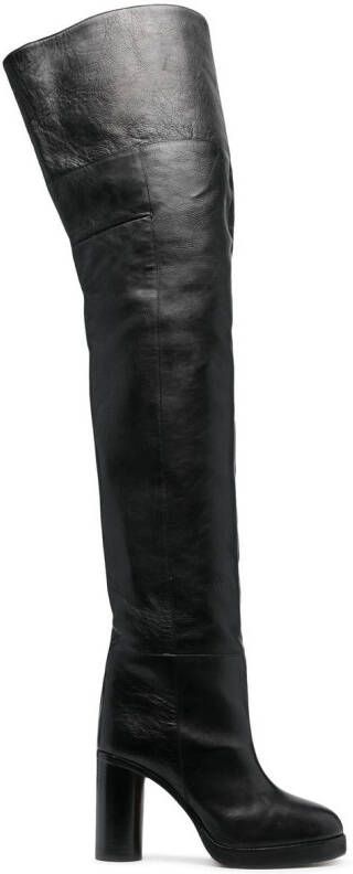 ISABEL MARANT 100mm knee-high leather boots Black
