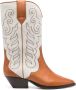 ISABEL MARANT 50mm embroidered-design leather boots Brown - Thumbnail 1
