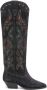 ISABEL MARANT 50mm embroidered leather boots Black - Thumbnail 1