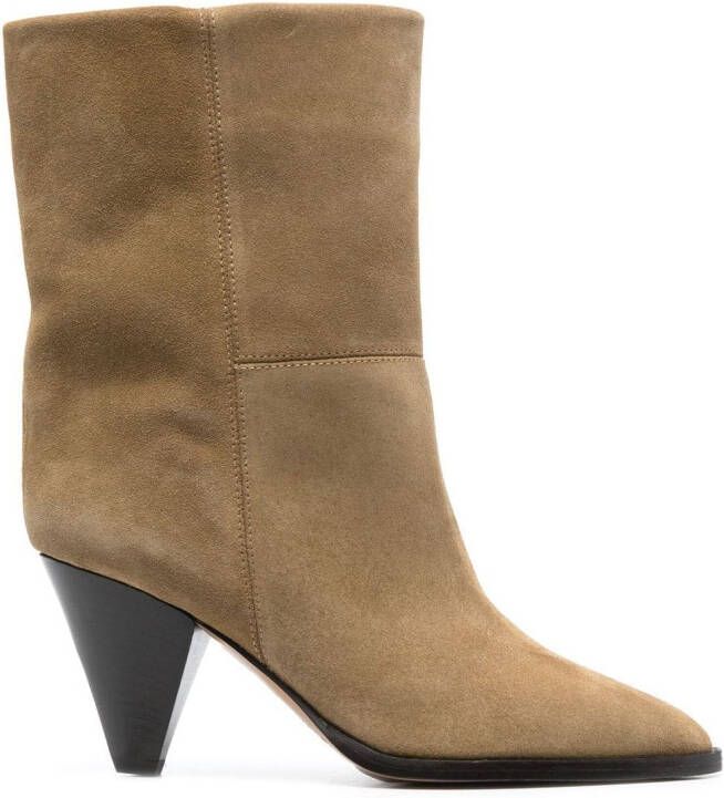 ISABEL MARANT 70mm pointed suede boots Neutrals
