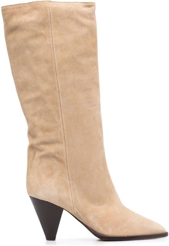 ISABEL MARANT 80mm heeled suede boots Neutrals