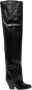 ISABEL MARANT 88mm pointed-toe leather knee boots Black - Thumbnail 1