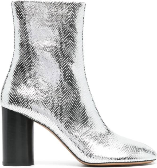 ISABEL MARANT 90mm leather boots Silver