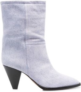 Isabel Marant 90mm pointed suede ankle boots Purple