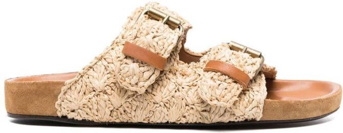 ISABEL MARANT Arizona double-buckle sandals Neutrals
