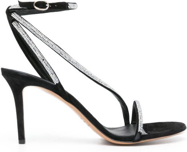 ISABEL MARANT Atria 85mm crystal-embellished sandals Black