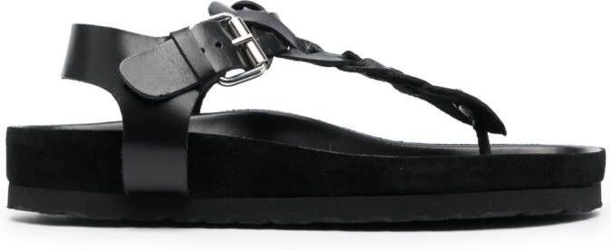 ISABEL MARANT braid-detail leather sandals Black