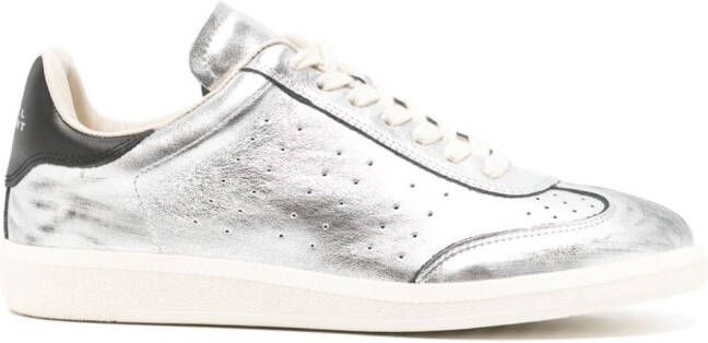 ISABEL MARANT Bryce metallic leather sneakers Silver