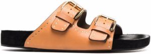 Isabel Marant buckle design slip-on sandals Brown