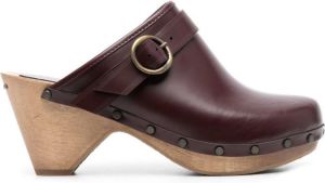 ISABEL MARANT buckle-detail platform sole clogs Red