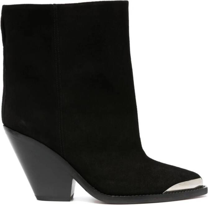 ISABEL MARANT calf suede ankle boots Black