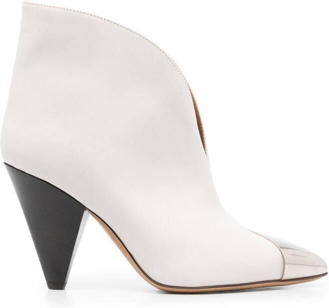 ISABEL MARANT cone-heel pointed-toe boots White