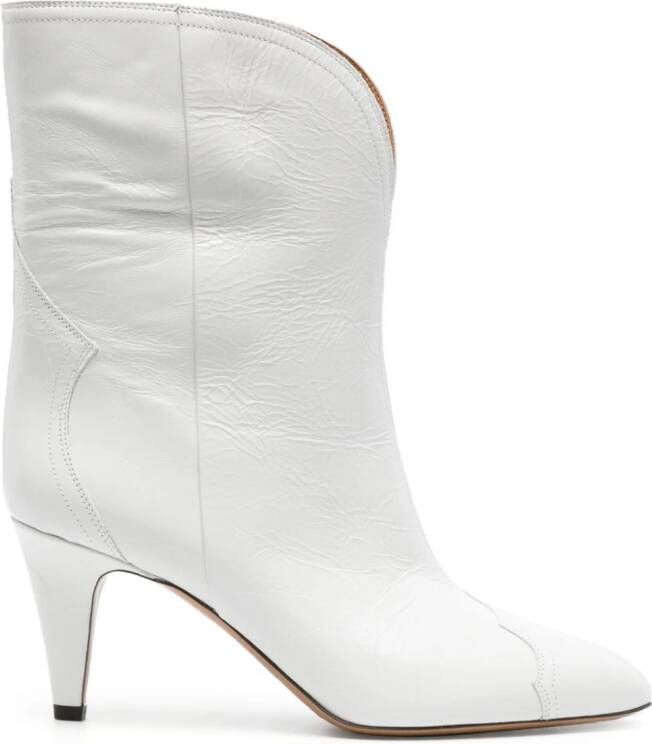 ISABEL MARANT Dahope 30mm leather boots White