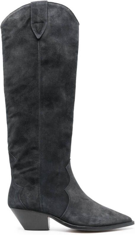 ISABEL MARANT Denvee 50mm suede knee-high boots Black