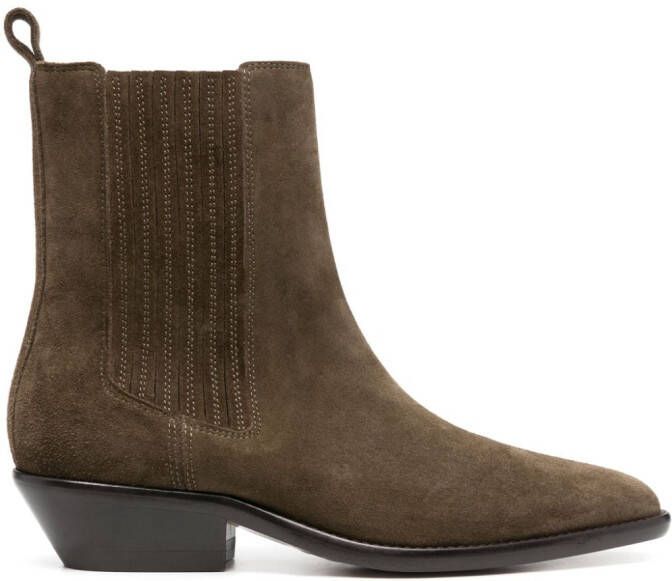 ISABEL MARANT Derlyn 35mm suede ankle boots Green