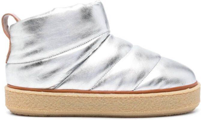 ISABEL MARANT Eskey 55mm quilted ankle boots Silver