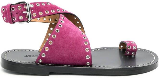 ISABEL MARANT metal eyelet detailing sandals Pink