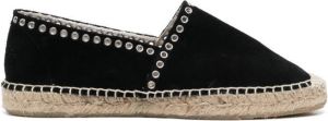 Isabel Marant eyelet-embellished suede espadrilles Black