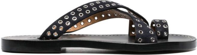 ISABEL MARANT eyelet-embellishment flat sandals Black