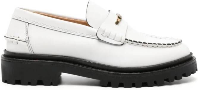 ISABEL MARANT Frezza leather loafers White