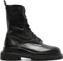 ISABEL MARANT ISABEL GHISO FLAT LACE UP COMBAT BOOT LEATHER Black - Thumbnail 1