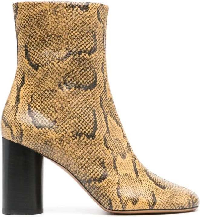 ISABEL MARANT Labee 90mm leather boots Yellow