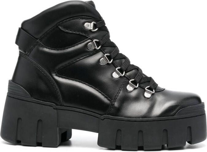 ISABEL MARANT lace-up leather boots Black