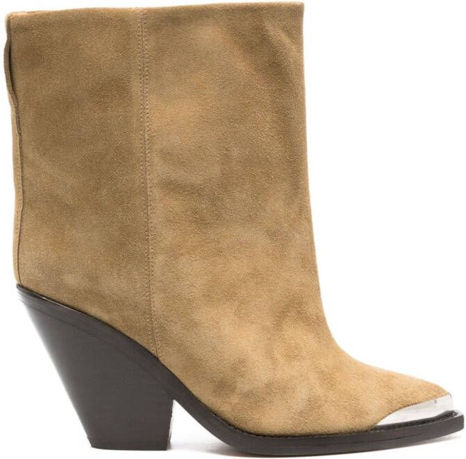 ISABEL MARANT Ladel 90mm suede boots Green