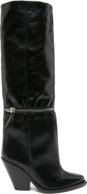 ISABEL MARANT Larane 90mm zip-embellished boots Black