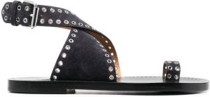 Isabel Marant leather eyelet-detail sandals Grey