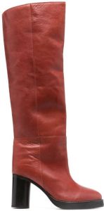 Isabel Marant leather knee-high 85mm boots Brown