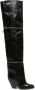 ISABEL MARANT Lelodie 100mm thigh-high leather boots Black - Thumbnail 1