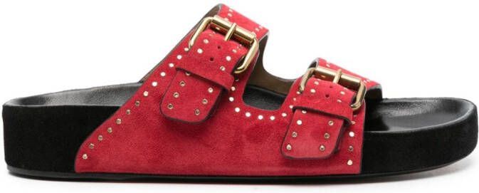 ISABEL MARANT Lennyo suede sandals Red