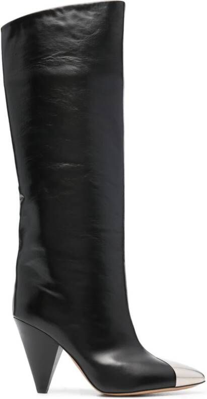 ISABEL MARANT Lilezio 95mm leather knee-high boots Black
