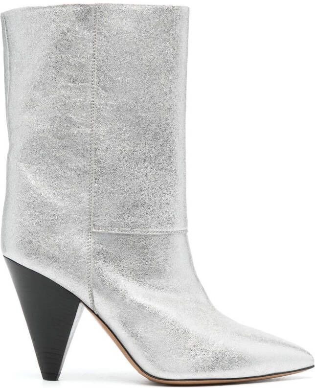 ISABEL MARANT Locky cone heel boots Grey