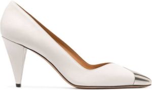 Isabel Marant metal-toe 85mm leather pumps White
