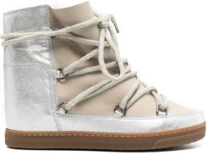 Isabel Marant metallic-leather ankle boots Silver