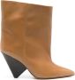 ISABEL MARANT Miyako 85mm leather boots Neutrals - Thumbnail 1