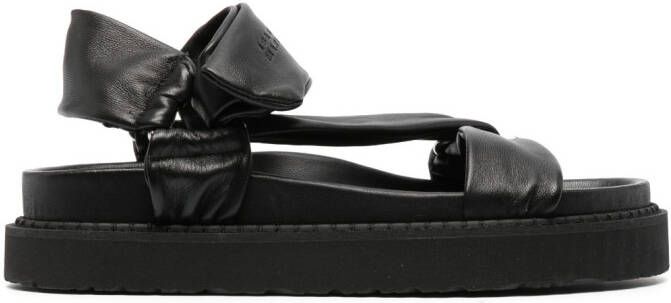 ISABEL MARANT Naori grained-leather sandals Black