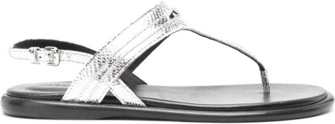 ISABEL MARANT Nya leather sandals Silver