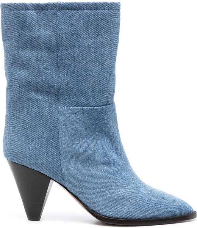 ISABEL MARANT Rouxa 80mm suede ankle boots Blue