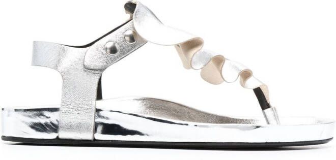 ISABEL MARANT ruffle-trim sandals Silver