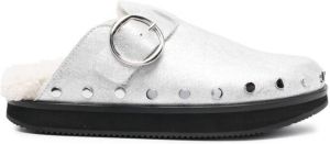 Isabel Marant shearling-lined metallic mules Silver