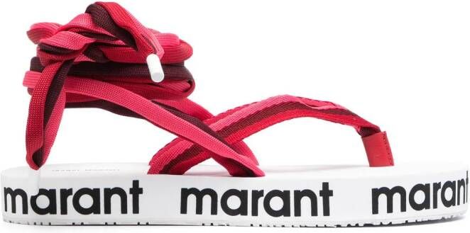 ISABEL MARANT strappy flatform sandals Red