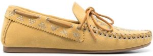 ISABEL MARANT stud-detailled round-toe loafers Yellow