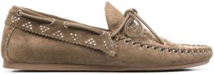 Isabel Marant stud-embellished suede loafers Brown