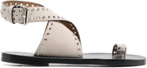 Isabel Marant suede eyelet-detail sandals Grey