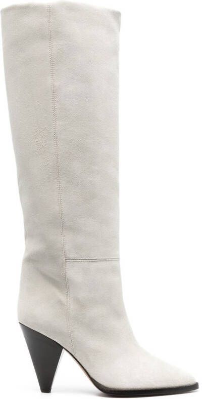ISABEL MARANT suede knee-high boots White