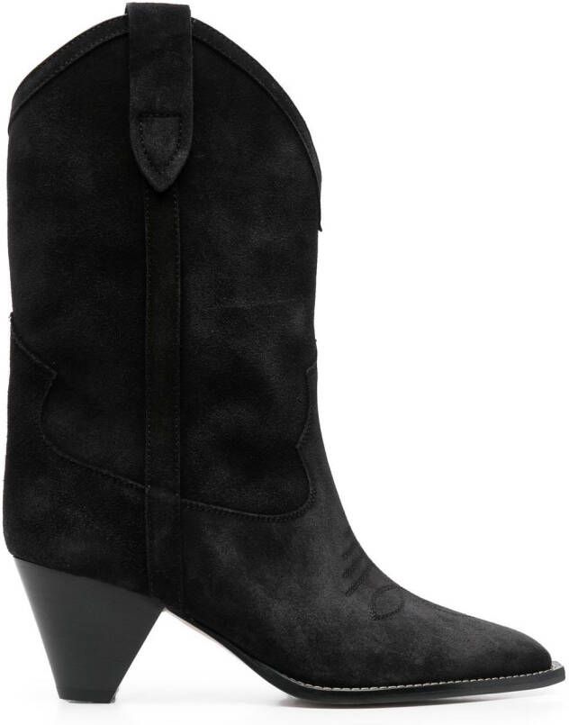 ISABEL MARANT suede Western boots Black